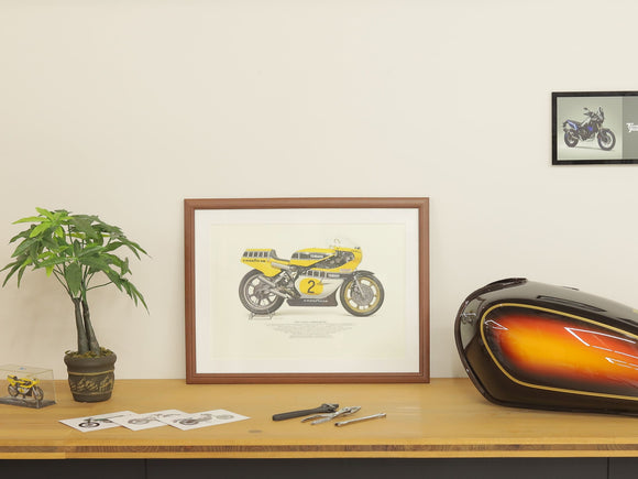 Motorcycle illustration poster A3 standard size